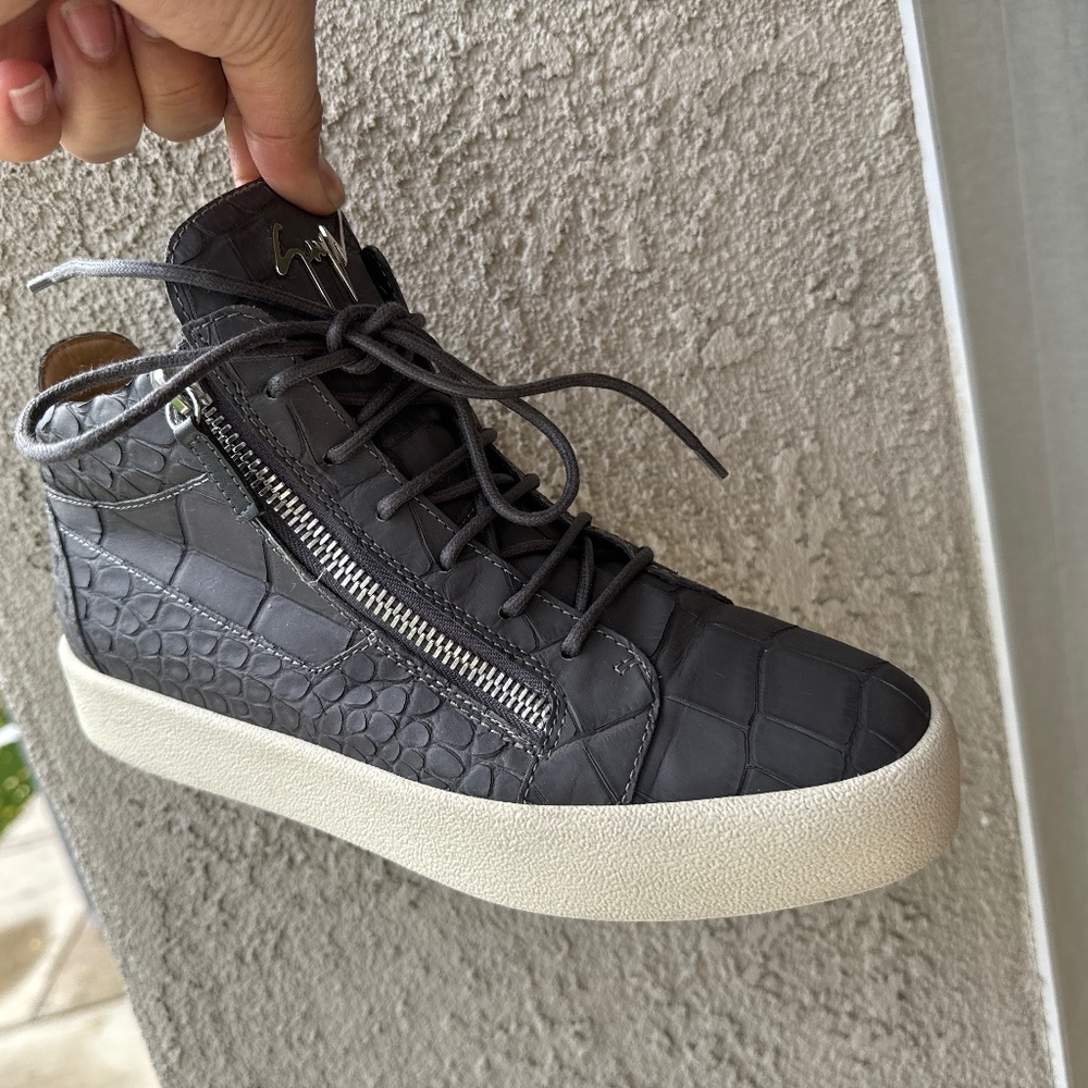Giuseppe Zanotti Grey Crocodile Sneakers